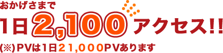 おかげさまで１日1000アクセス!!(※PVは１日10000PVあります)